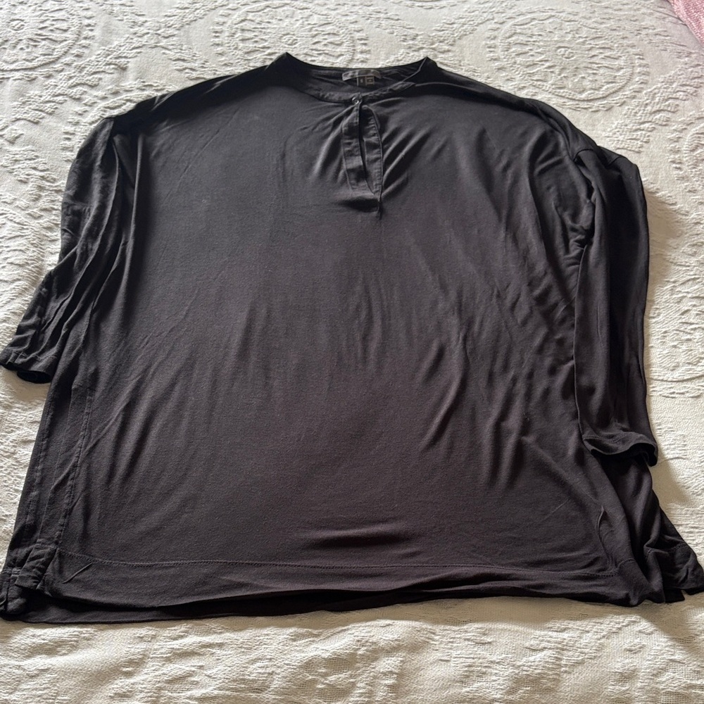 Vince. Black Long Sleeve Slouch Cowel Collar Shirt Gently Loved S